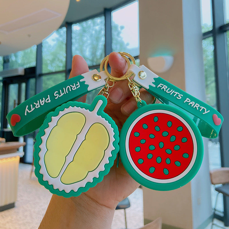 Wholesale Avocado Strawberry Cute Fruit Silicone Coin Purse Keychain